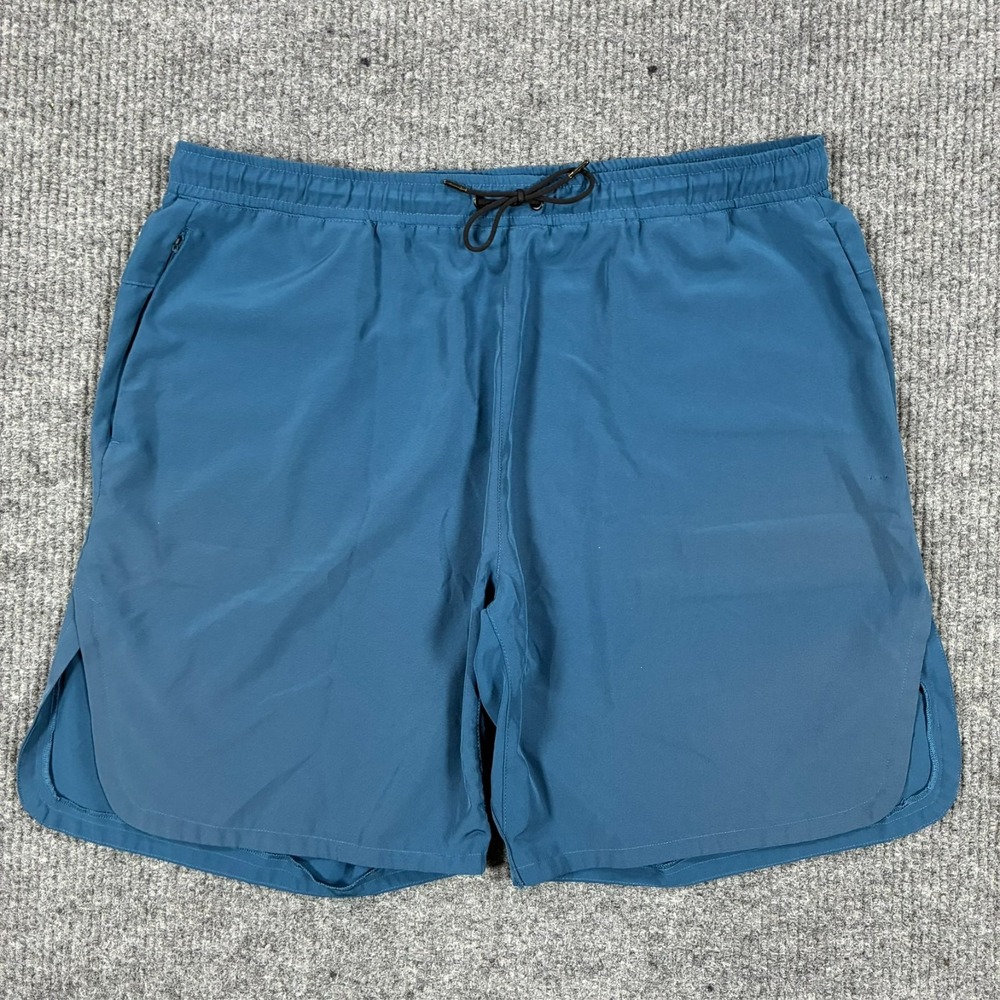 Threads 4 Thought Mens Athletic Running Shorts 2XL Blue Performance Drawstring